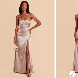 Catherine Shiny Satin Taupe Bridesmaid Dress Size M